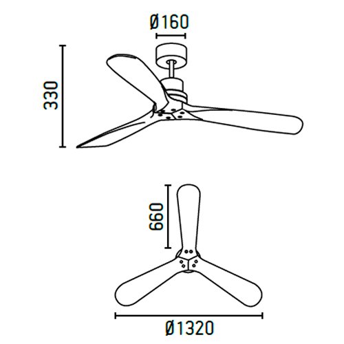 Faro Barcelona 33370 - LANTAU Ventilador de techo sin luz, motor de acero y palas de madera nogal oscuro