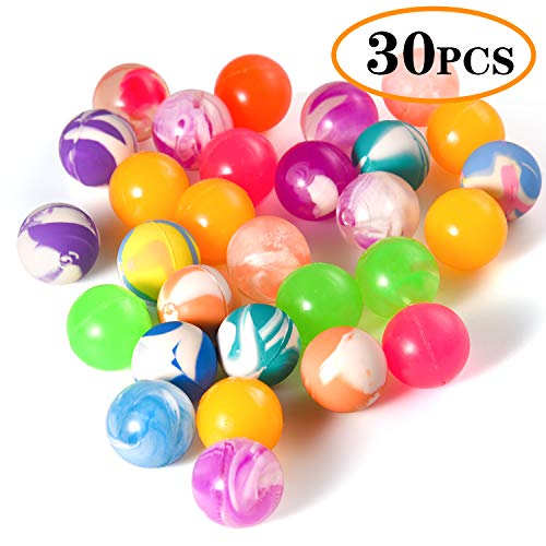 FEPITO 30 Piezas Bolas Rebotadoras Mini Goma, para Premios de niños, Premios Cumpleaños Regalos de Fiesta,Birthday Party Bag Fillers (22MM)