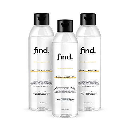 FIND - Agua micelar 3 en 1 para piel seca y sensible (3x400ml)