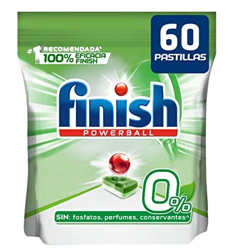 Finish Powerball 0% - Pastillas para el lavavajillas todo en 1 - formato 60 unidades