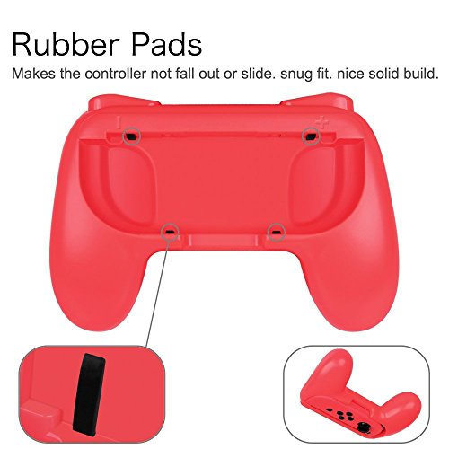 Fintie Mango (2-Pack) para Nintendo Switch Joy-Con [Diseño Ergonomico] Kit de Controlador Resistente al Desgaste Mando Cómodo de Control de Juego, Rojo y Azul