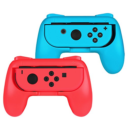 Fintie Mango (2-Pack) para Nintendo Switch Joy-Con [Diseño Ergonomico] Kit de Controlador Resistente al Desgaste Mando Cómodo de Control de Juego, Rojo y Azul