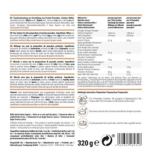 foodspring Tortitas Proteicas, 320g, Sin azúcares añadidos, 6 veces más proteína que las normales, Bajas en carbohidratos