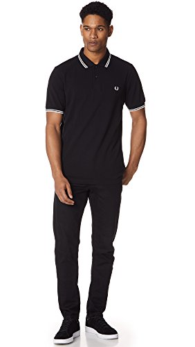 Fred Perry M3600, Polo Para Hombre, Negro (Black/White), Medium