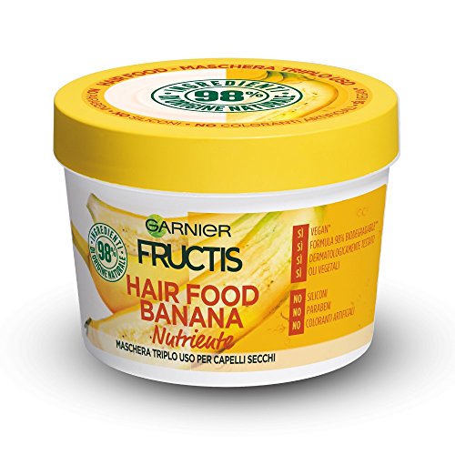 FRUCTIS Mascarilla Pelo Comida Banana Nutritivo Jarrón Cuidado de la piel 390 ml