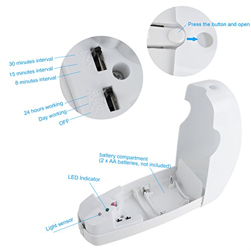 FTVOGUE - Ambientador automático ajustable de pared para uso en interiores y exteriores, dispensador de perfume, ambientador para el hogar