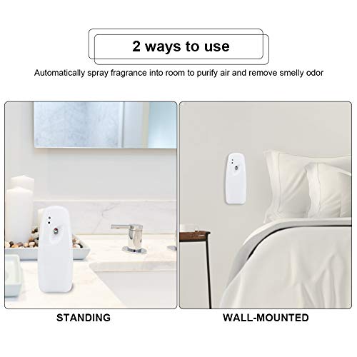 FTVOGUE - Ambientador automático ajustable de pared para uso en interiores y exteriores, dispensador de perfume, ambientador para el hogar