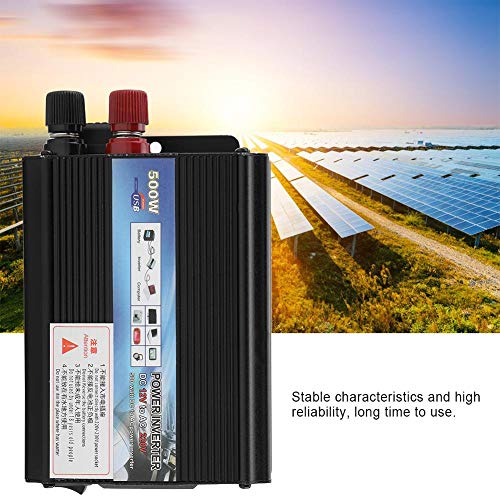 FTVOGUE Solar Power Inverter 12v a 220v / 110V 500W Car Power Inverter con Panel Solar Inversores de Corriente(12v to 220v/500W)