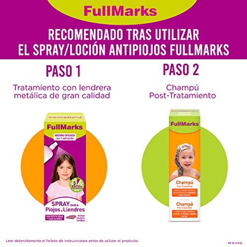 Full Marks Champú Post-Tratamiento Piojos, Limpia el cabello y elimina los rastros de la loción/spray contra los piojos - 150 ml