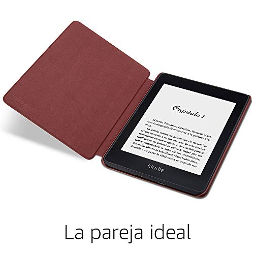 Funda Amazon de cuero para Kindle Paperwhite (10.ª generación - modelo de 2018), Burdeos