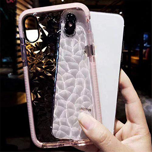 Funda iPhone X/XS, Carcasa Silicona Transparente Protector TPU Airbag Anti-Choque Ultra-Delgado Anti-arañazos Case 3D Modelo Geométrico de Diamante Funda para Teléfono (iPhone X/XS, Verde)