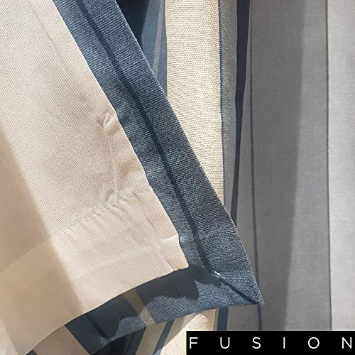 Fusion Cojín de Rayas Whitworth, 100% algodón, Forro: 52% poliéster y 48% algodón, Azul, Curtains: 66" Width x 90" Drop (168 x 229cm)