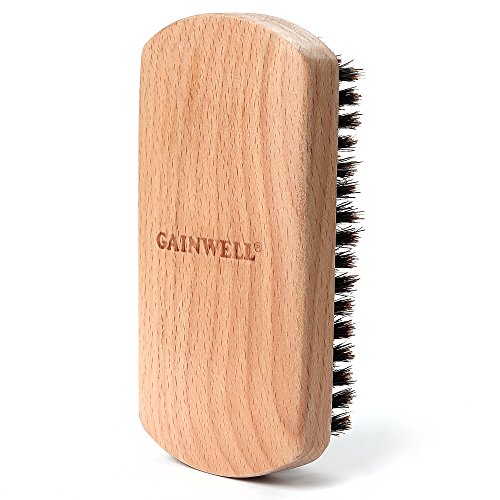 GAINWELL CEPILLO PARA BARBA DE CERDAS DE JABALÍ–100% natural y mango de madera – Regalo Perfecto Para Hombre