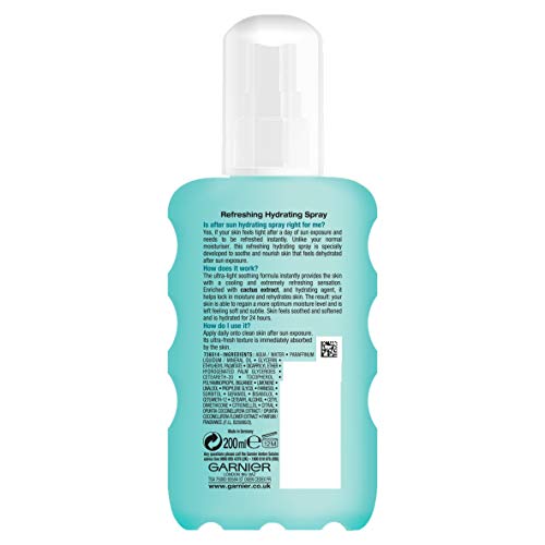 Garnier Ambre Solaire After Sun Calmante y Loción Hidratante con Aloe Vera natural derivado 200ml