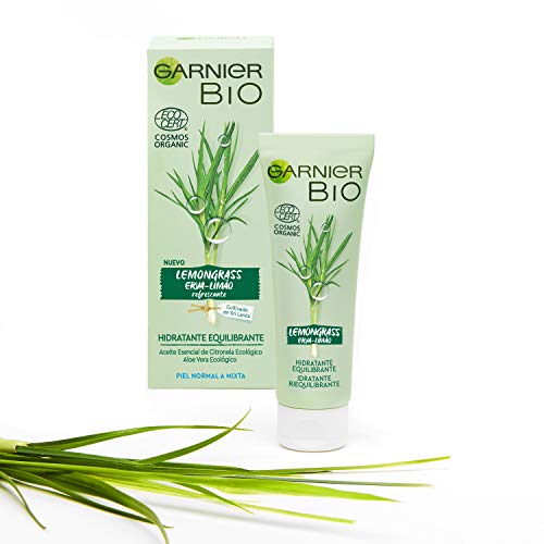 Garnier BIO Crema Hidratante Lemongrass Ecológico con Aloe Vera - Pack de 2 de 50 ml (Total: 100 ml)