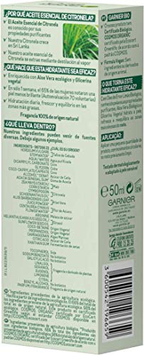 Garnier BIO Crema Hidratante Lemongrass Ecológico con Aloe Vera - Pack de 2 de 50 ml (Total: 100 ml)