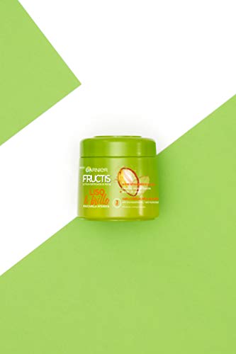 Garnier Fructis Liso & Brillo Mascarilla Capilar Fortificante que Alisa y Nutre, con Keratina Vegetal Líquida y Aceite de Argán - 300 ml