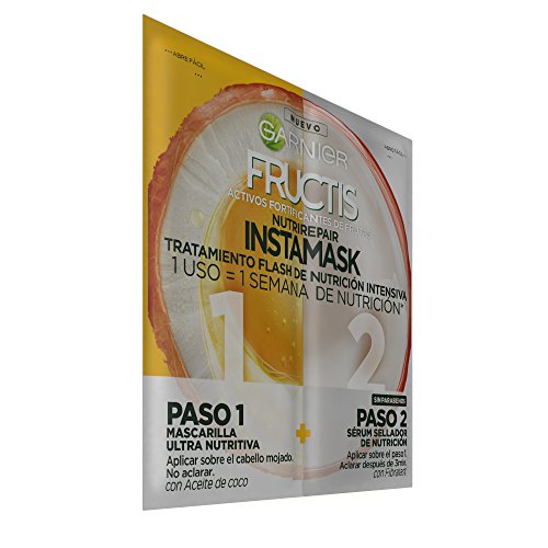 Garnier Fructis Nutri Repair Instamask Tratamiento Capilar Flash de Nutrición Intensiva para Pelo Muy Seco 15+15 ml