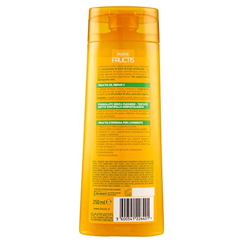 Garnier Fructis Oil Repair 3 Champú para cabello seco, 250 ml