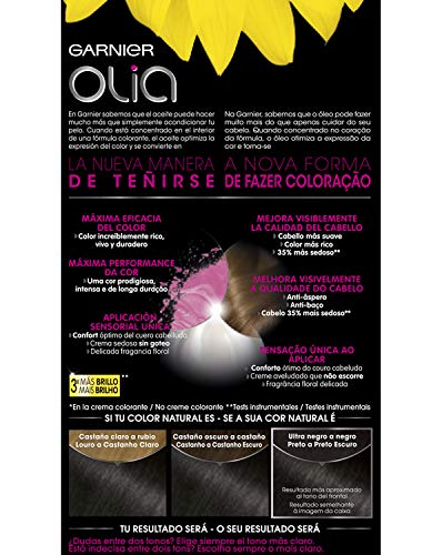 Garnier Olia - Coloración Permanente sin Amoniaco, con Aceites Florales de Origen Natural - Tono Negro Ébano 1.0