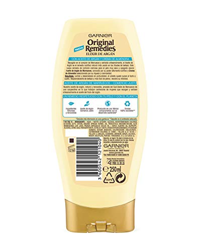 Garnier Original Remedies Acondicionador Nutritivo Cremoso Elixir de Argán, para Pelo Muy Seco y Sin Brillo - Pack 6 x 250 ml