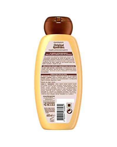 Garnier Original Remedies - Champú con Aceite de Aguacate y Manteca de Karité para Pelo Rebelde y Escrespado - 600 ml