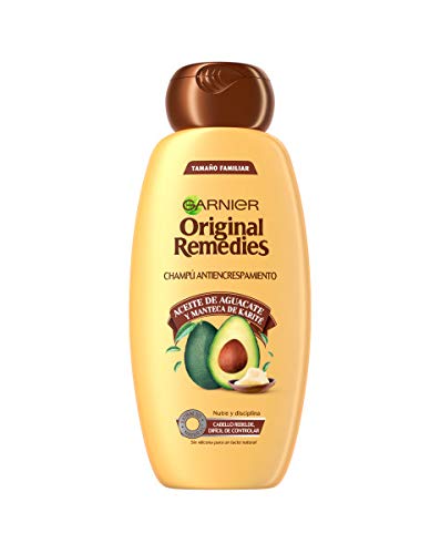 Garnier Original Remedies - Champú con Aceite de Aguacate y Manteca de Karité para Pelo Rebelde y Escrespado - 600 ml