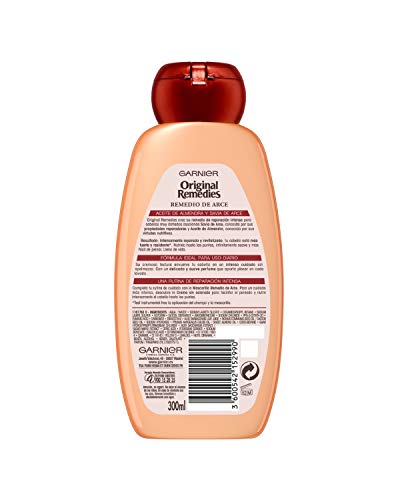 Garnier Original Remedies - Champú Reparación Intensa con Remedio de Arce y Aceite de Almendra para Pelo Seco o Muy Dañado - 300 ml