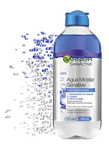 Garnier Skin Active - Agua Micelar Sensitive para Pieles y Ojos Muy Sensibles, 6 Recipientes de 400 ml, Total: 2400 ml