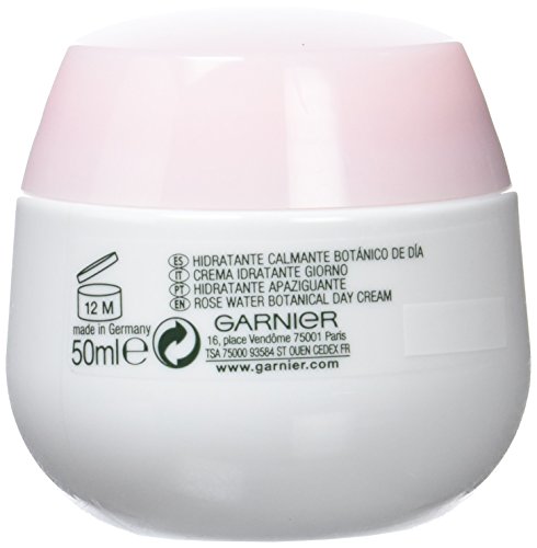 Garnier Skin Active - Crema Hidratante y Calmante Botánico 48H, con Agua de Rosas para Piel Sensible - 50 ml