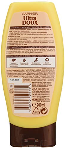 Garnier Ultra Suave - Acondicionador para cabellos muy secos o rizados. Con aceite de aguacate y manteca de karité. 250 ml – Lote de 3