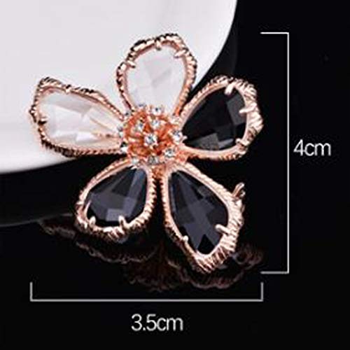 GCX- Pin cristalino de la manera broche de señora transparente del ramillete de lujo de gama alta Asamblea occidental decorativo Chal Hebilla Hermosa ( Color : Rose Gold , Size : 3.5*4cm )