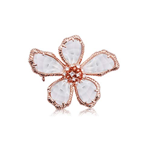 GCX- Pin cristalino de la manera broche de señora transparente del ramillete de lujo de gama alta Asamblea occidental decorativo Chal Hebilla Hermosa ( Color : Rose Gold , Size : 3.5*4cm )