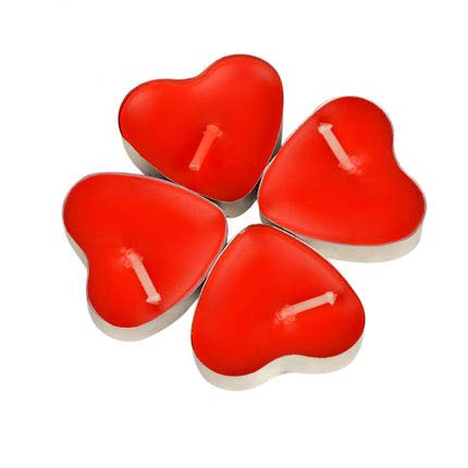 Gearmax® 50pcs Corazón Flotantes Velas Sin Humo Pudín Creativo Romántico Vela de Amor para Cumpleaños (Rojo)