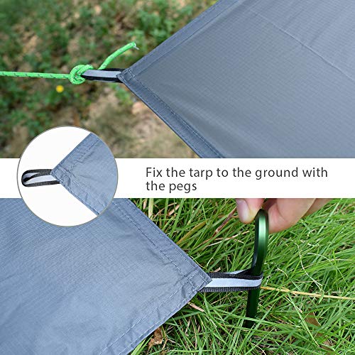 GEERTOP® 20D 1 Persona Lonas de Suelo para Tiendas de Campaña Impermeable Ultraligero 85g - para Senderismo Campamento - Talla 70 x 210 cm