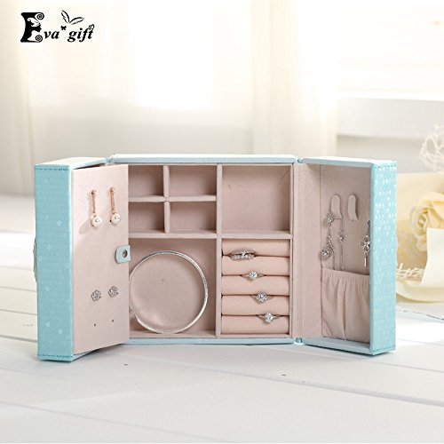 Generic - Caja de almacenamiento de joyas, diseño de lazo creativo, caja de maquillaje, cosméticos, caja de belleza, organizador de regalo de cumpleaños, anillos, pendientes y collares.