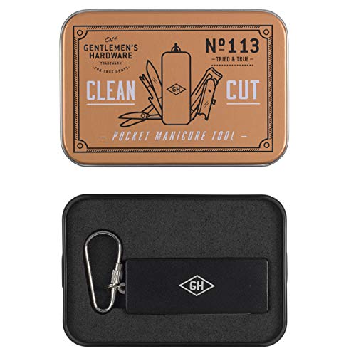 Gentlemen Hardware - Herramienta de manicura de bolsillo para hombre, color negro