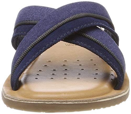 Geox U Artie F, Sandalias con Punta Abierta para Hombre, Dk Royal C4072, 39 EU