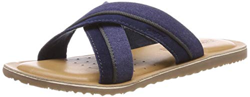 Geox U Artie F, Sandalias con Punta Abierta para Hombre, Dk Royal C4072, 39 EU