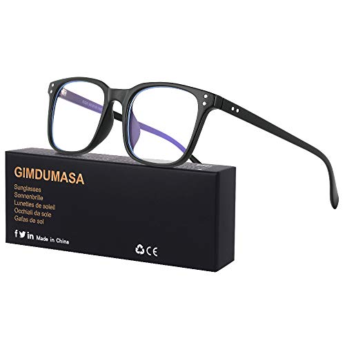 Gimdumasa gafas ordenador gaming pc uv luz filtro proteccion azul mujer hombre para antifatiga GI799 (Negro)