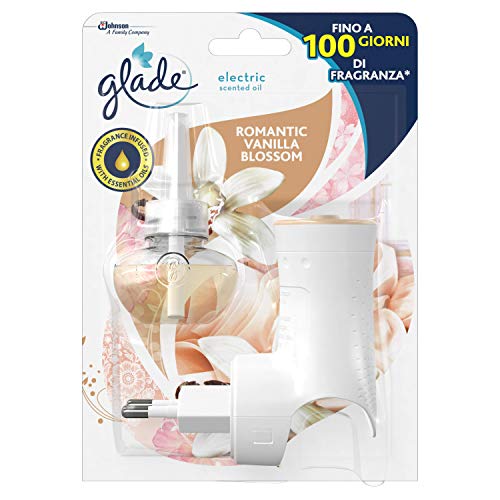 Glade - Difusor de aceites esenciales eléctrico Flor romántica de vainilla Combo