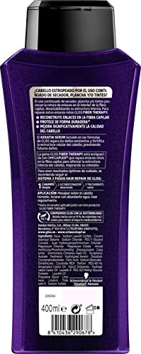 Gliss - Champú Fiber Therapy - Para cabellos sobreprocesados por planchas, secadores y/o tintes - 3uds de 650ml - Schwarzkopf