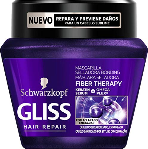 Gliss - Mascarilla Fiber Therapy para cabello sobreprocesado (plancha y/o tinte) - 300 ml