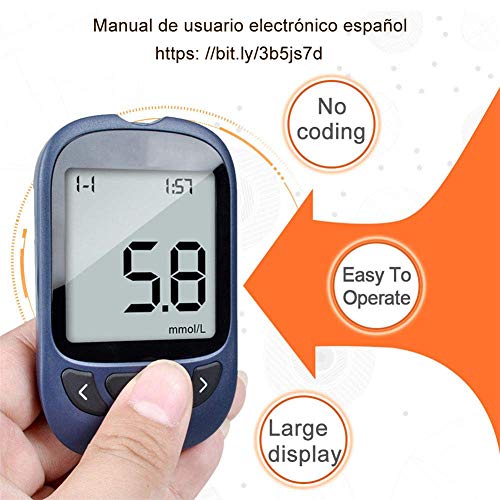 Glucosa en sangre kit de Exactive Vital control de la diabetes kit codefree tiras de prueba de glucosa en sangre x 50 y dispositivo de punción para diabéticos en mg/dL