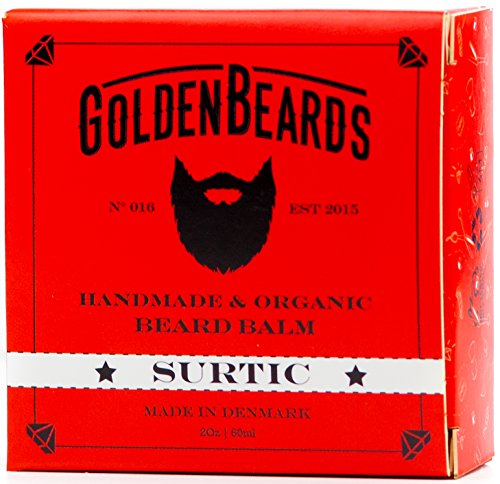 Golden Beards Bálsamo Orgánico para Barba - Surtic - 30ml - 100% natural Golden Beards | Aceite de Jojoba y aceite de Argan y Albaricoque, hidrata tu barba y piel. 100% Orgánico y Natural. 30 ml