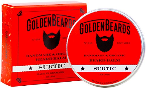 Golden Beards Bálsamo Orgánico para Barba - Surtic - 30ml - 100% natural Golden Beards | Aceite de Jojoba y aceite de Argan y Albaricoque, hidrata tu barba y piel. 100% Orgánico y Natural. 30 ml