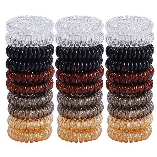 Gomas de Pelo Elásticas para Niñas de 30 Piezas Coleteros Elásticos de Colores Cola de Caballo Accesorios de Goma para Mujeres (Negro, Café, Naranja, Gris y Transparente)