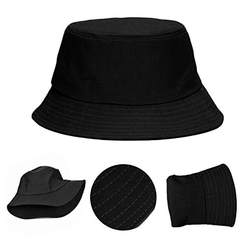 Gorro De Pescador para Mujer,Negro Unisex Summer Plegable Bucket Hat Me Trae Paraguas Hip Hop Beach Protección UV Top Redondo Protector Solar Gorra De Pescador Sombrero Casual