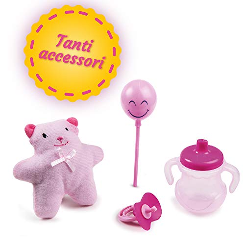 Grandi Giochi - GG71193, Amore Mio - Silla de Coche con muñeca y Accesorios, Color Rosa