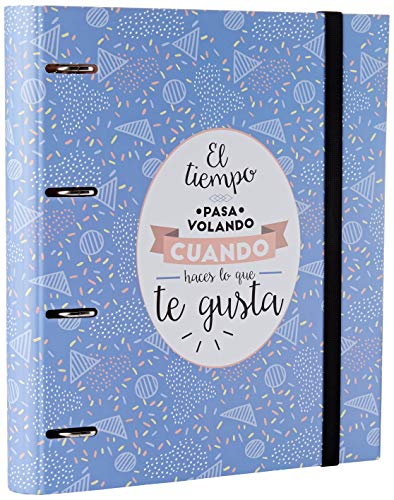 Grupo Erik Editores CAT0015 - Carpeta 4 anillas Troquelada Premium Amelie Classic con goma, Azul